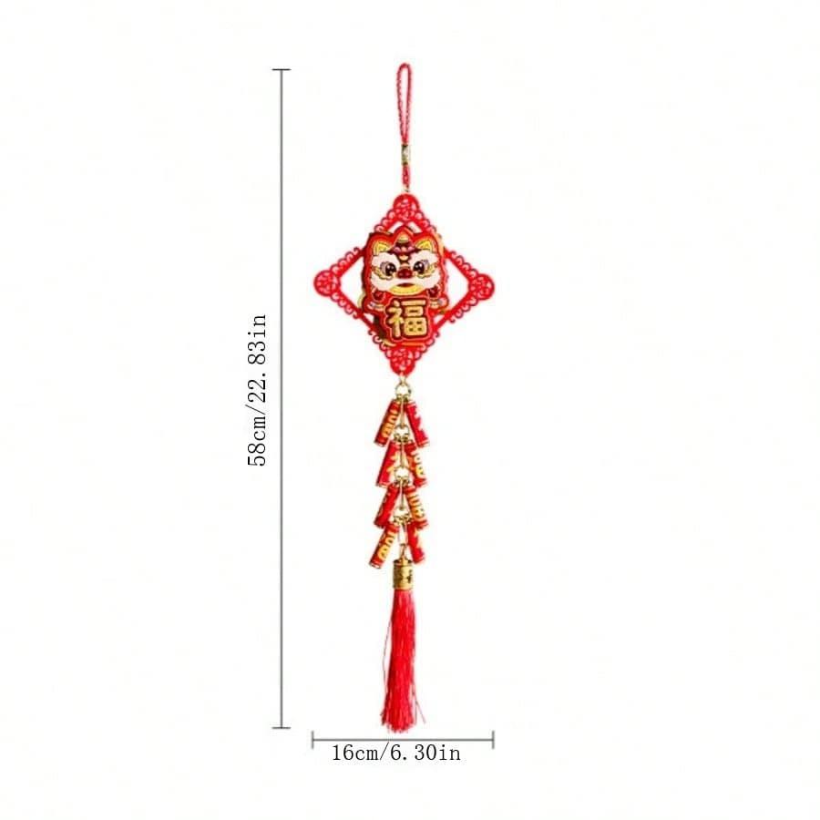 

1 шт. 2025 год Змеи Праздник Весны Подвеска с Счастливым Персонажем Китайский Новый год Лев Петарда Украшение Дома Магазина Подарок красный