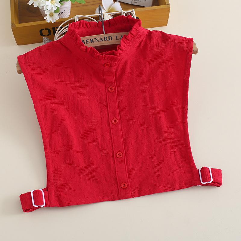 Cotton Fake Collar Women'S Shirt Decoration Big Red Fake Collar Wooden Ear Edge Fake Collar White Shirt Fake Collar Women B307
