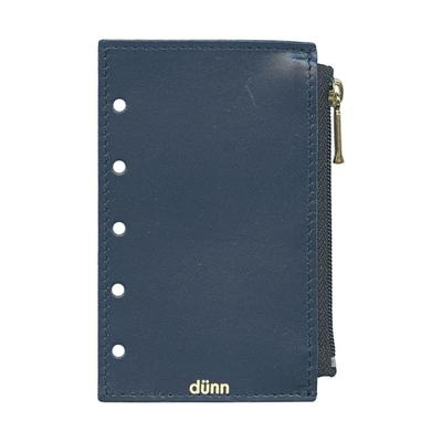 System Planner Accessories Mini 5 Size Dunn Zippered Pouch Japanese Genuine Leather DM [blue Black]