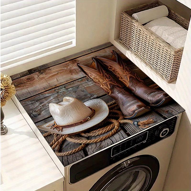 

1 шт. Резиновый коврик для сушки с принтом ковбойских сапог и шляпы для кофейни, ресторана, кухни, ковер, коврик для стола, посуда, прочный диатомовый ил, коврик для стола, коврик для питомца, кофейная посуда 30*40