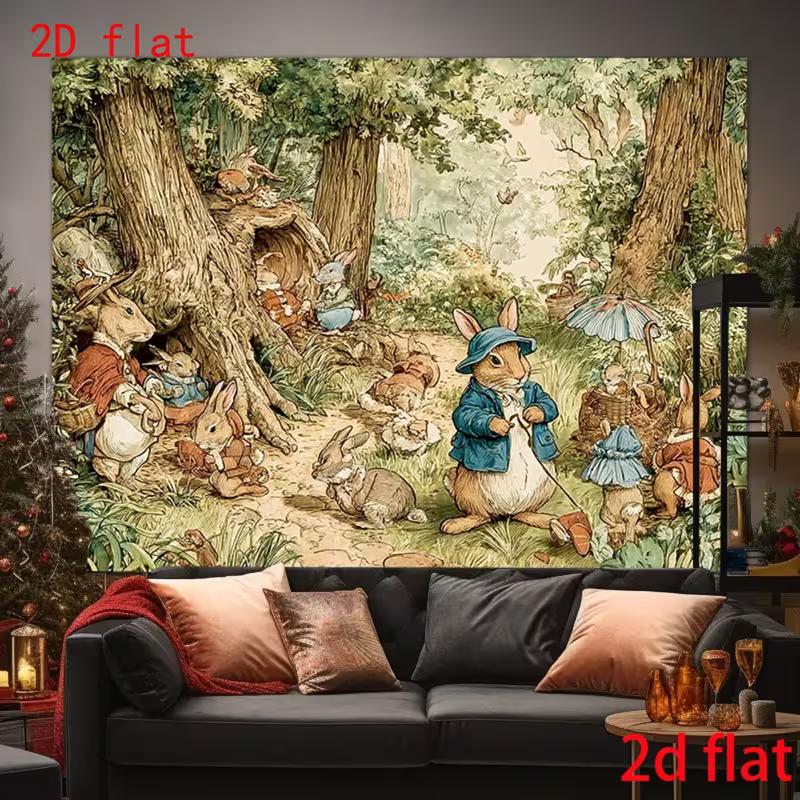 2D Peter Rabbit Banner, Forest Animals Party & Live Background
