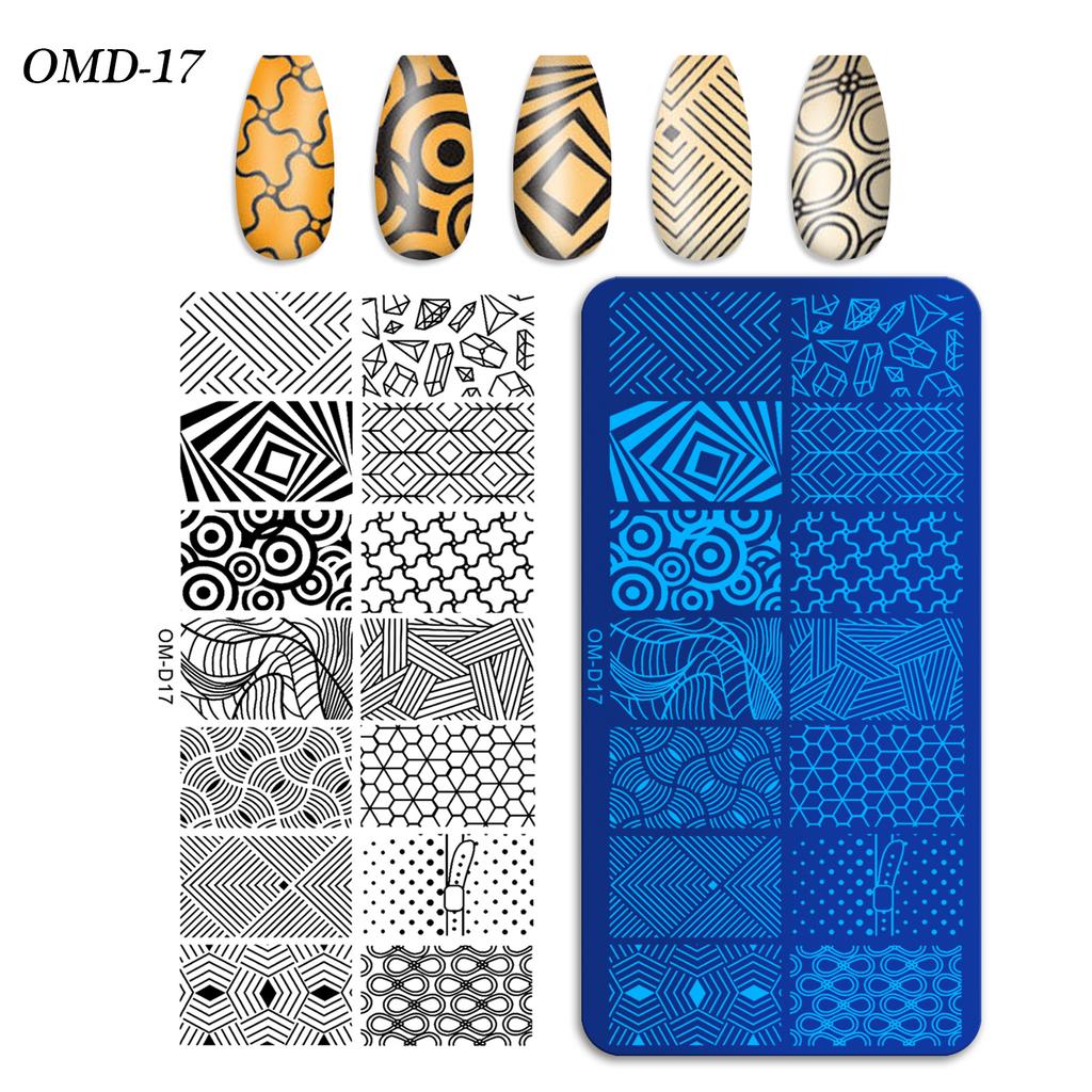 Nail Art Transfer Steel Plate, Rectangular Printing Oil Transfer Printing Steel Plate Blue Film Painted Board Omd Series