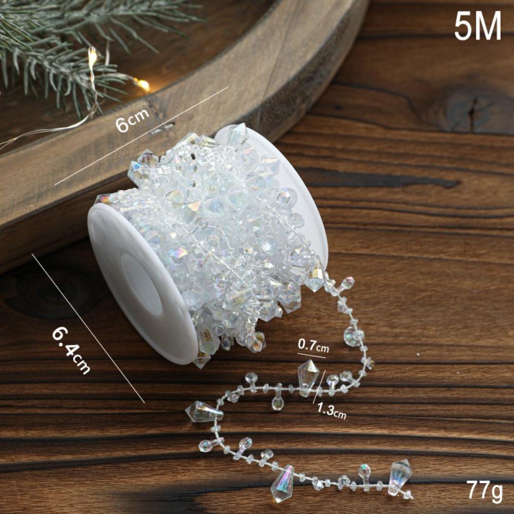 

5/10М Різдвяний ланцюжок з намистин Прозорий Кольоровий Різдвяний підвісний кулон Різдвяні прикраси для ялинки Подарунок Mix Bead-5M