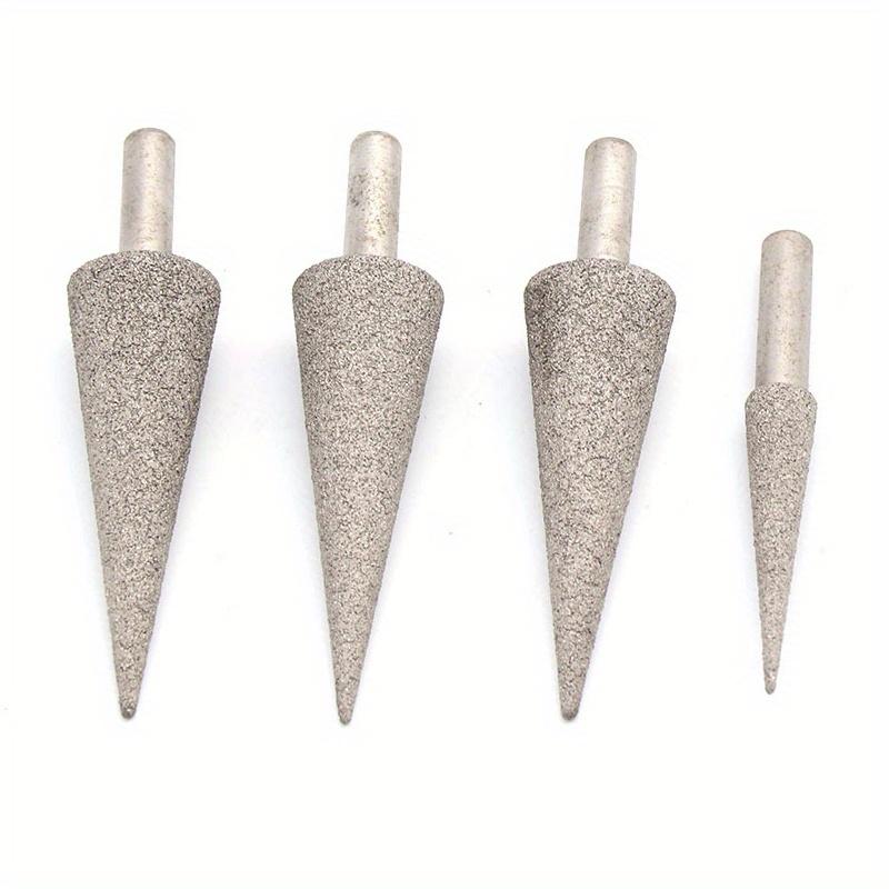 8mm 17mm Cone Type Brazed Diamond Grinding Head 6mm Shank For Grinding Abrasive Polishing Accessorie Dremel Rotary Tools