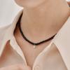 [Elle] Signature Black Onyx Stone Necklace Elbrnn228