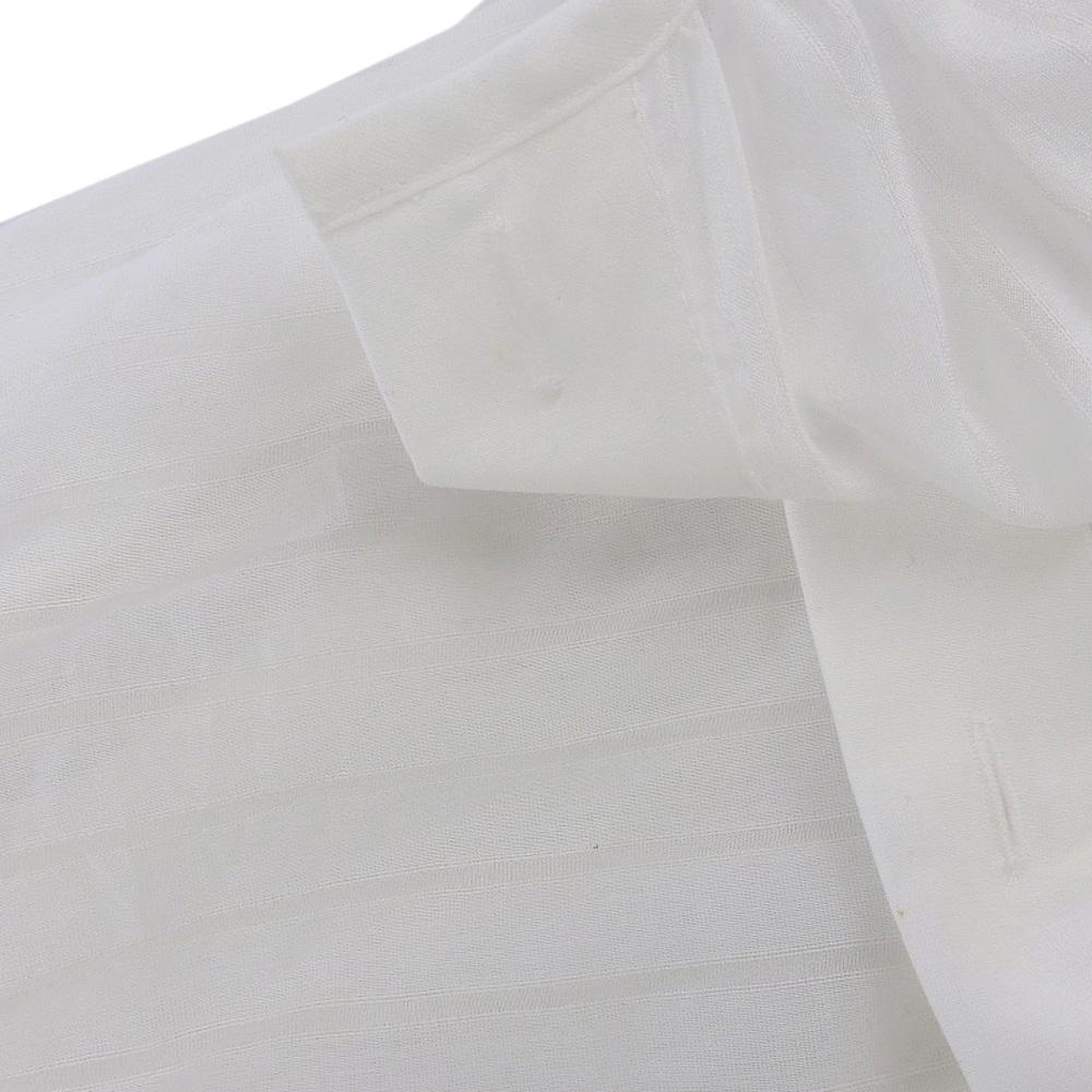 DRAWER Beautiful Cotton Silk Striped Blouse Top for Women, White, Size 36 Tops 36 whiteUsed