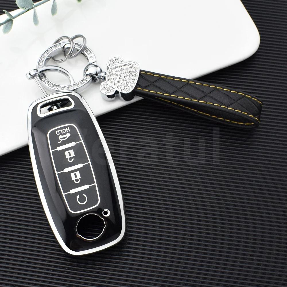 3/4 Buttons Auto Remote Shell Fob Holder For Nissan X-Trail T33 Qashqai J12 Teana Tpu Car Key Case Cover Accessories