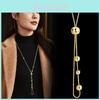 Collier Élégant en Acier Titane à Boule Coulissante Pour Femmes Accessoire de Mode Chic