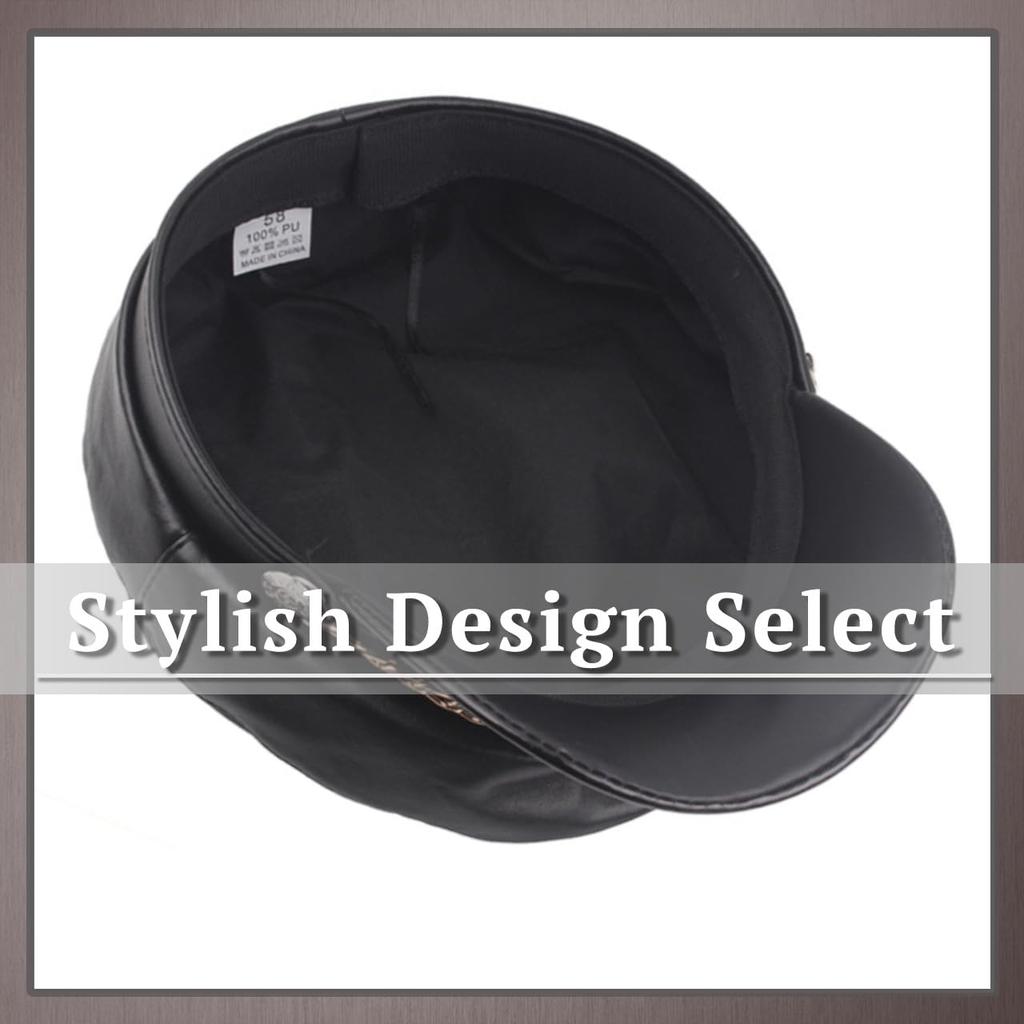 Leather Black Stylish Travel CP793 [One Limitation] Cap, Casquette, Hat, Hat, Women's & Men's, (Black)