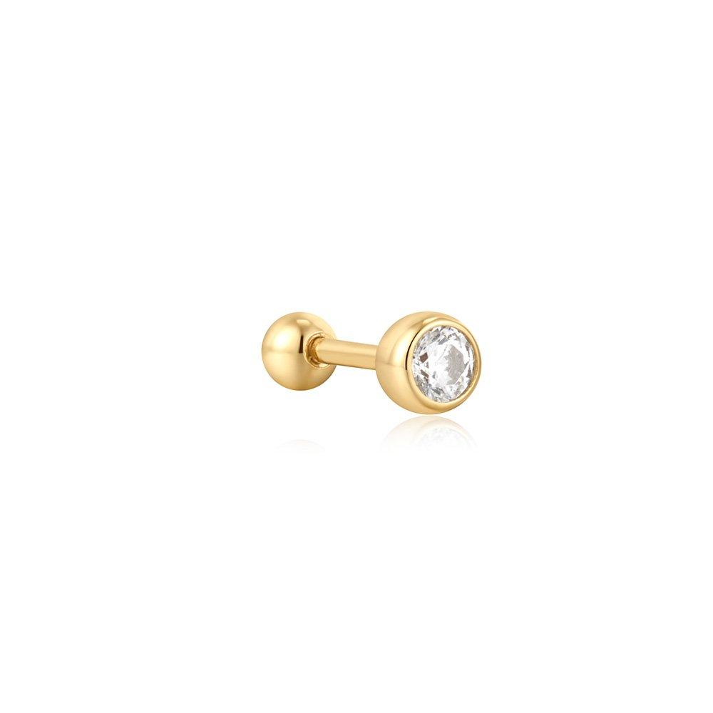 Solitaire Cubic Zirconia 925 Silver Piercing E059-01G
