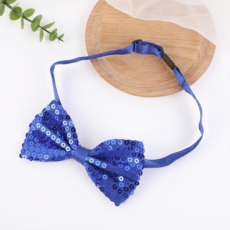 

Kids Sequin Bow Tie With Geometric Design For Gift And Party Decor синий