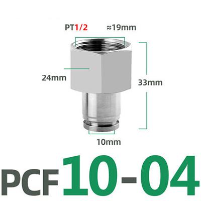 PCF Pneumatic Connector 304 Stainless Steel 1/8” 1/4” 3/8” 1/2” BSP Internal Thread Pneumatic Quick Connector Hose Air Tube