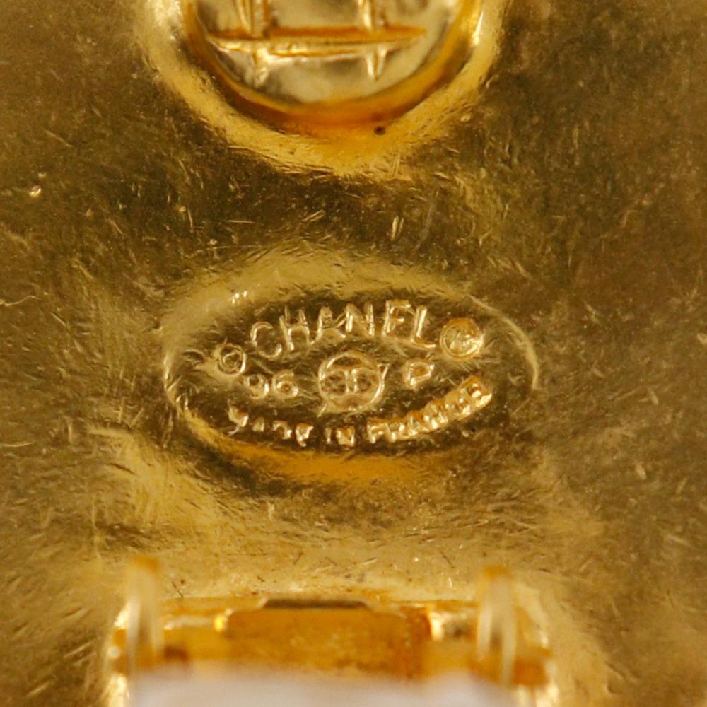Chanel COCO Mark Earring Vintage Plated Gold 20.9g Women Used