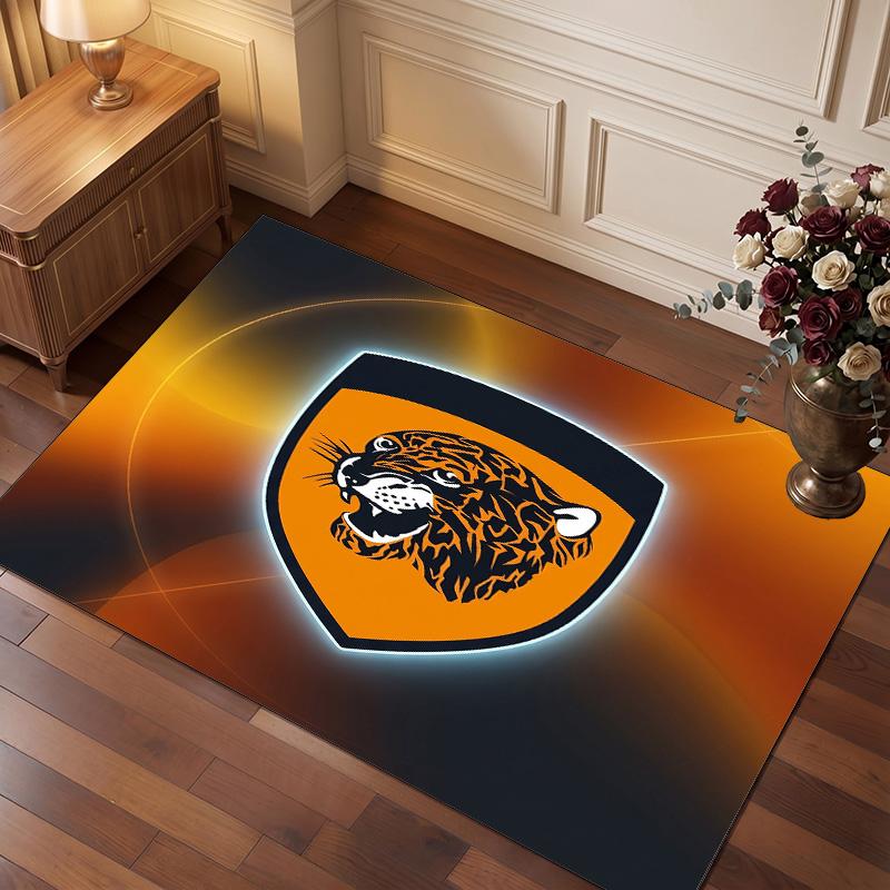 Hull City Football Print Crystal Velvet Rug, Comfortable Water Absorbent Non Slip Indoor Floor Carpet
