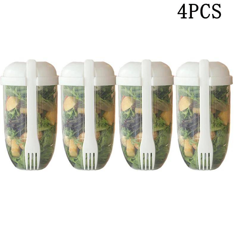 8Pcs Fresh Salad Cup Fruit Vegetable Salad Cup Salad Meal Shaker Cup Container Fork Salad Holder Large Capacity Food Box