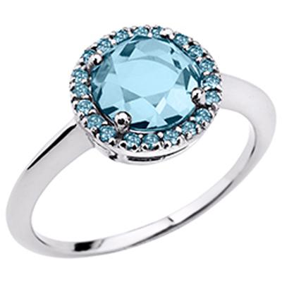 Anel de prata 'Sissi' azul