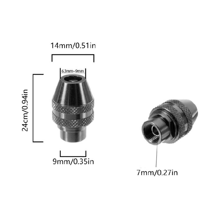 Heavy Duty Professional Multiple Size Drill Bit Chuck 0.3mm-3.2mm Capacity High Wear Resistance Alloy Clamping Mechanism