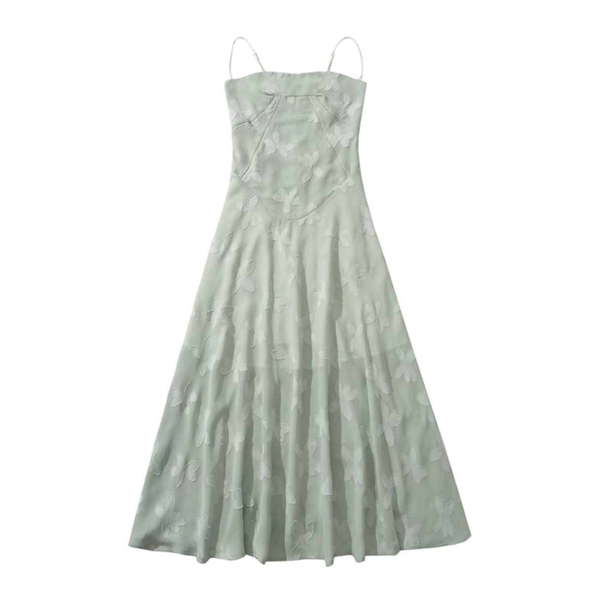 

Женские однотонные летние черные без шнуровки элегантные длинные платья на бретельках XXL зелёный