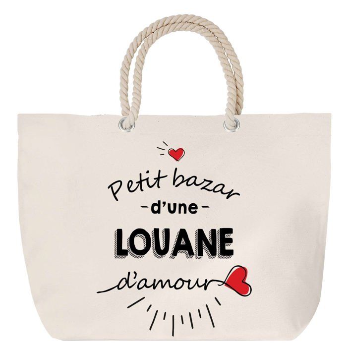 Sac de plage - PLANETEE - Grand sac anse corde - Personnalisable - Coton - Fabriqué en France