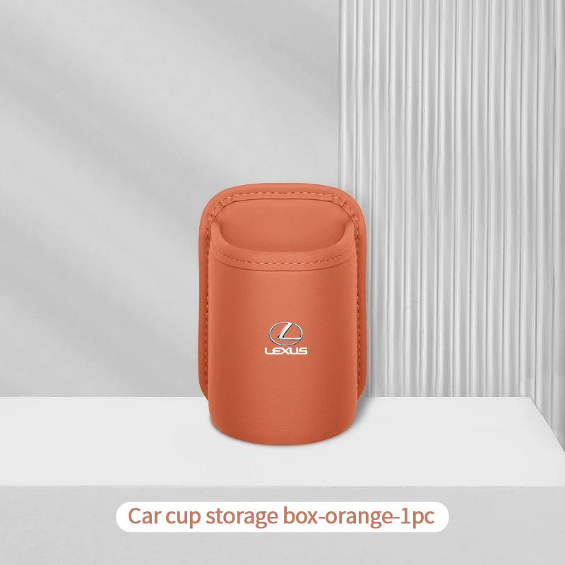 16x10cm PU Leather Car Door Edge Storage Box Cup Holder Drink Bin Phone Holder Bag In-Car Trash Can Interior Decoration