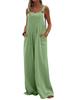 2024 Women's Ethnic Style Sleeveless Wide-Leg Button Jumpsuit