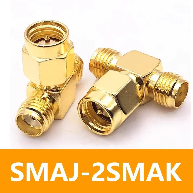 5/20 Stück SMA Stecker Vergoldet 3-Wege T-Typ Adapteranschluss SMA Stecker auf Dual 2 SMA Buchse