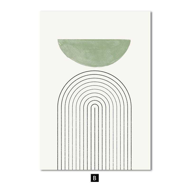 

Скандинавский зеленый геометрический холст постер с абстрактным принтом, настенная живопись, современная минималистичная картина для украшения гостиной 30x40cm No Frame