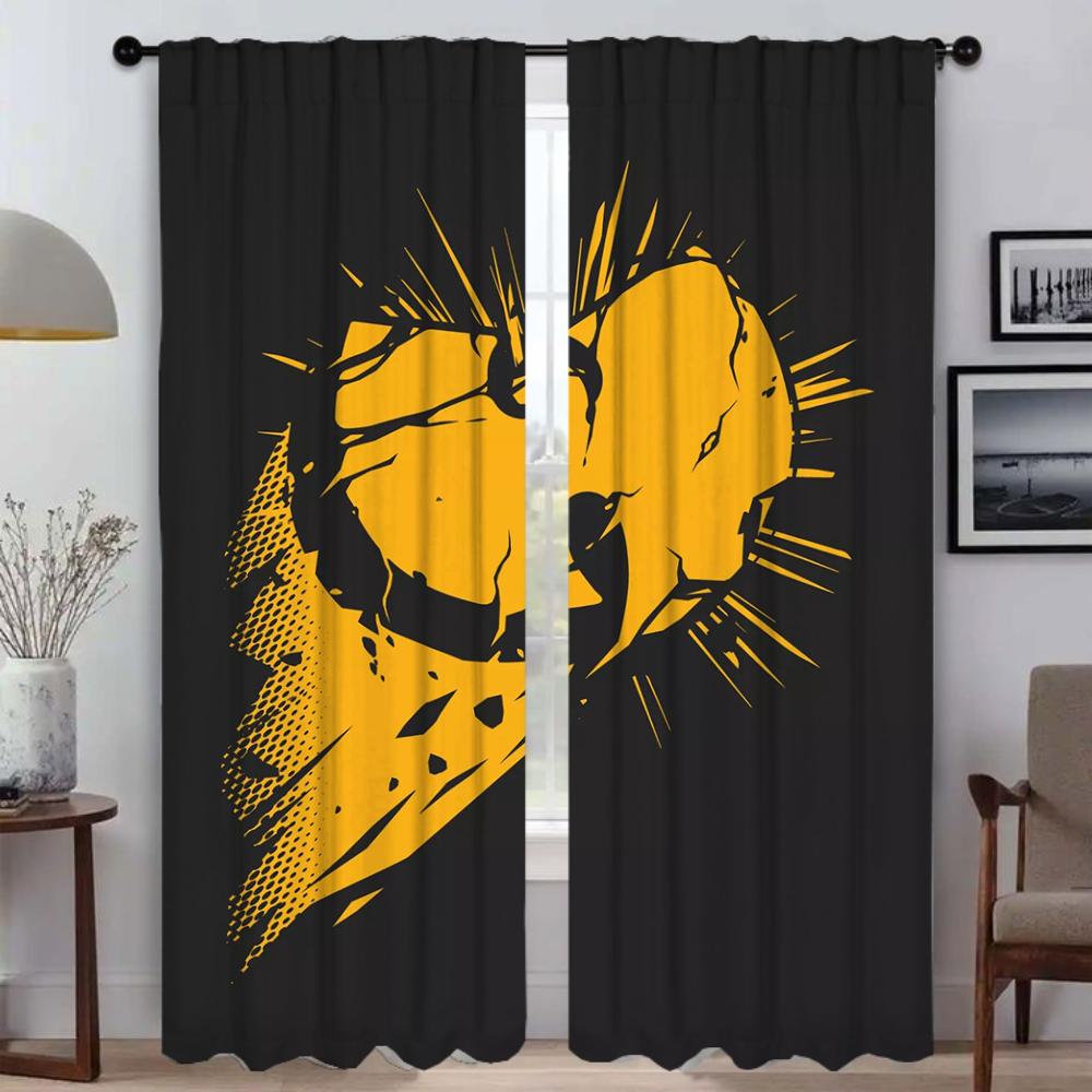 Wu Tang Clans Разделительные шторы для гостиной Шторы Хэллоуин Украшения Тюль для спальни Домашний интерьер Шторы 2 шт. W50xH70cmx2pcs-CL