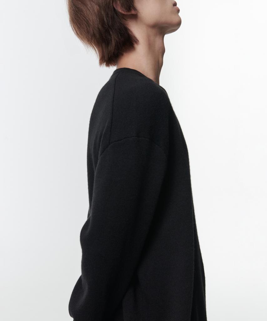 Musinsa Standard Minimal Oversized Crew Neck Knit [Black]
