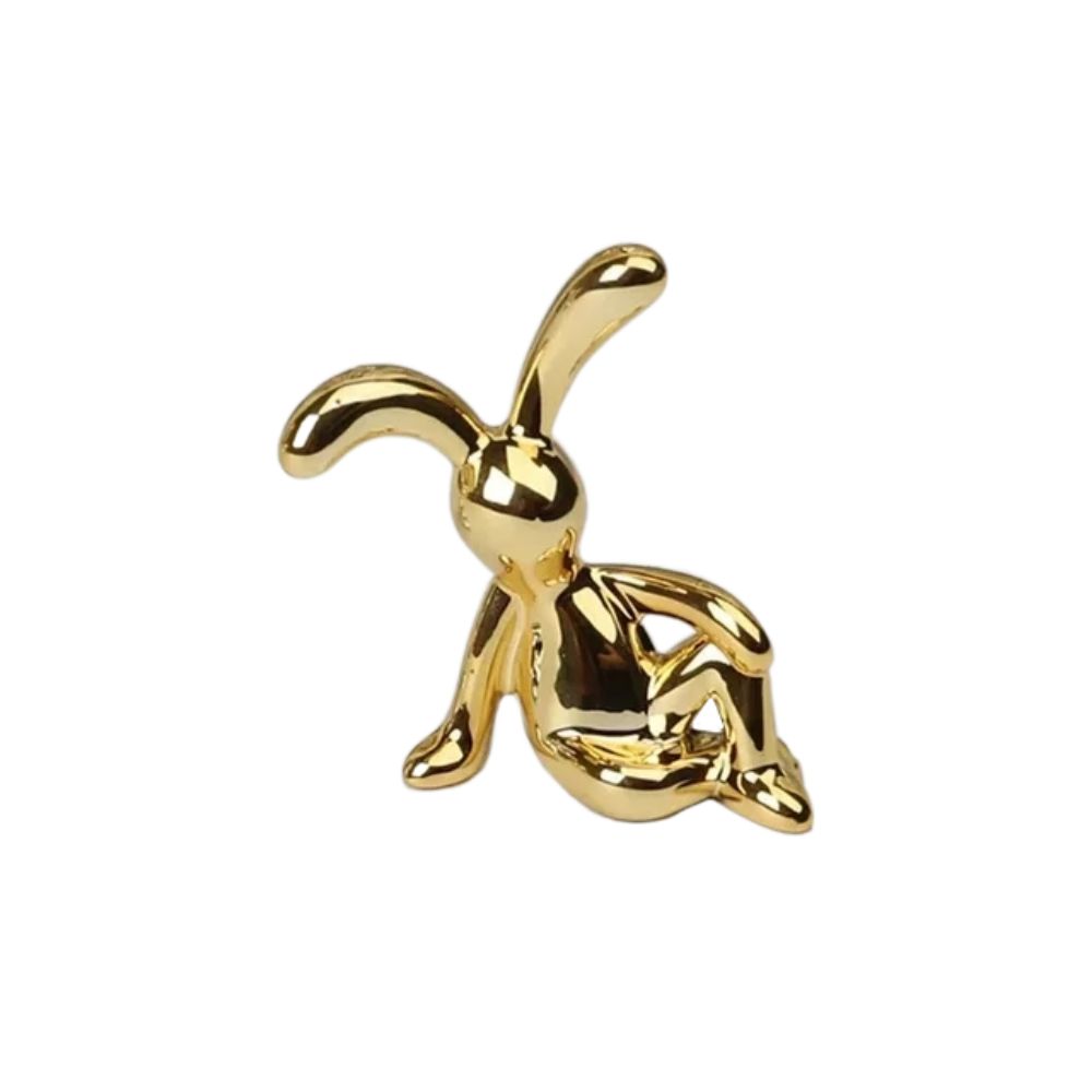 

Animal Car Rabbit Ornaments Long Legs Center Console Decoration Car Accessories Gold-Sitting