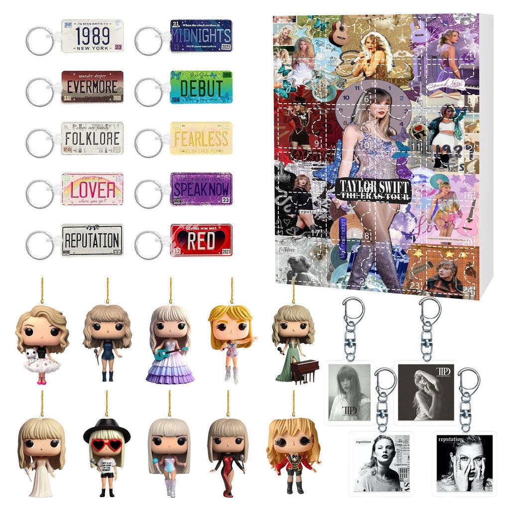 Calendario del Conto alla Rovescia di Natale di Taylor Portachiavi Acrilico Regalo per Decorazioni Festive E Collezionisti Fan
