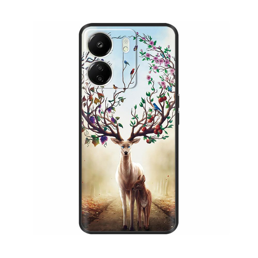 For Xiaomi Poco C65 Case Cute Luxury Painted Back Cover Soft Black Silicone Phone Case For Xiaomi Poco C65 PocoC65 Fundas Bumper