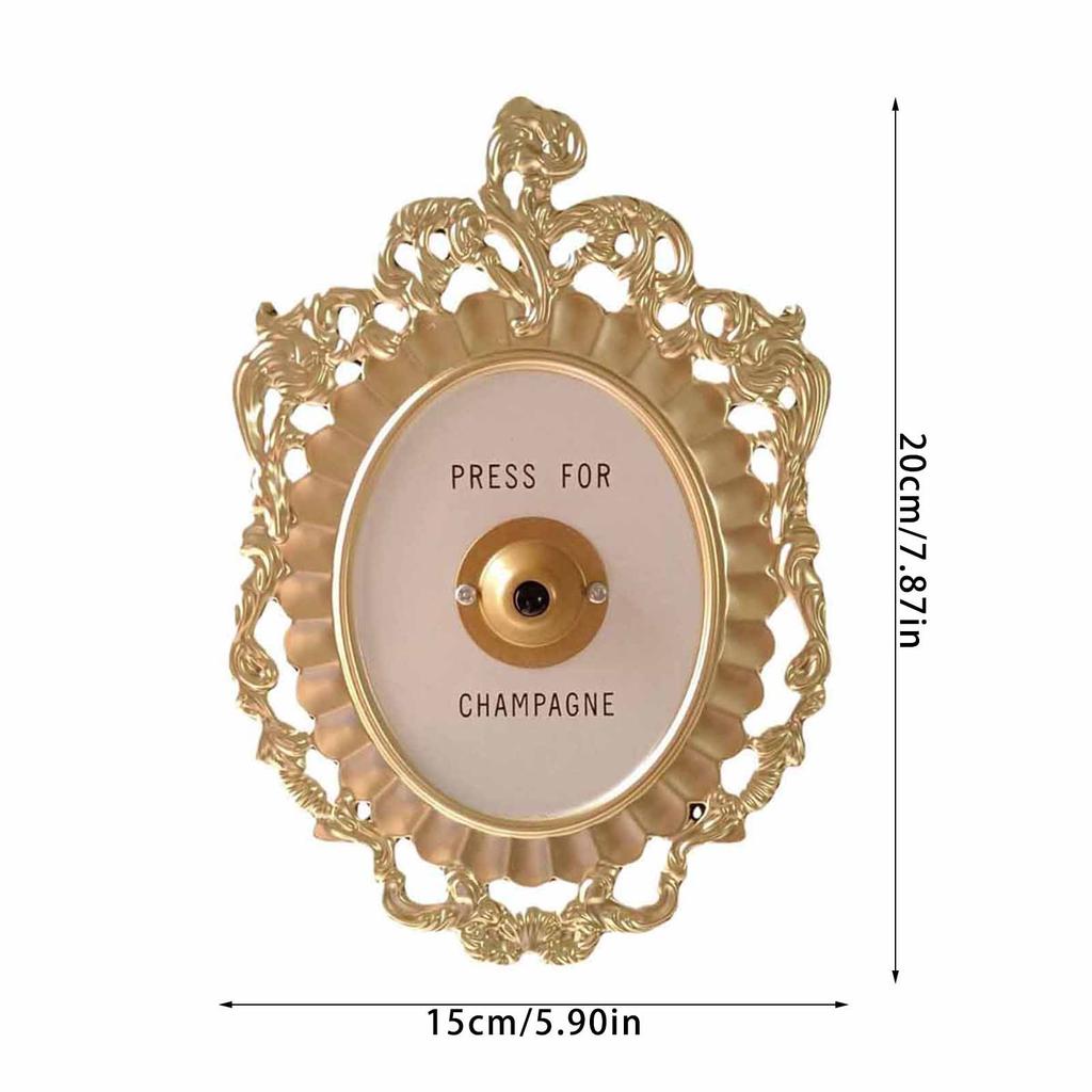Retro Kovová Zvonek Plaketa s Tématem Šampaňského pro Okna a Hotelové Dekorace