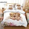 3D Cartoon Angel Duvet Cover Angel Wing Bedding Set Microfiber Flower Comforter Cover Full King Size For Girls Kids Child Gifts