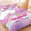 3pcs Rainbow Unicorn Printed Down Duvet Covers, 1 Down Duvet Cover+2 Pillowcases, No Core. Soft and Comfortable Bedding Set