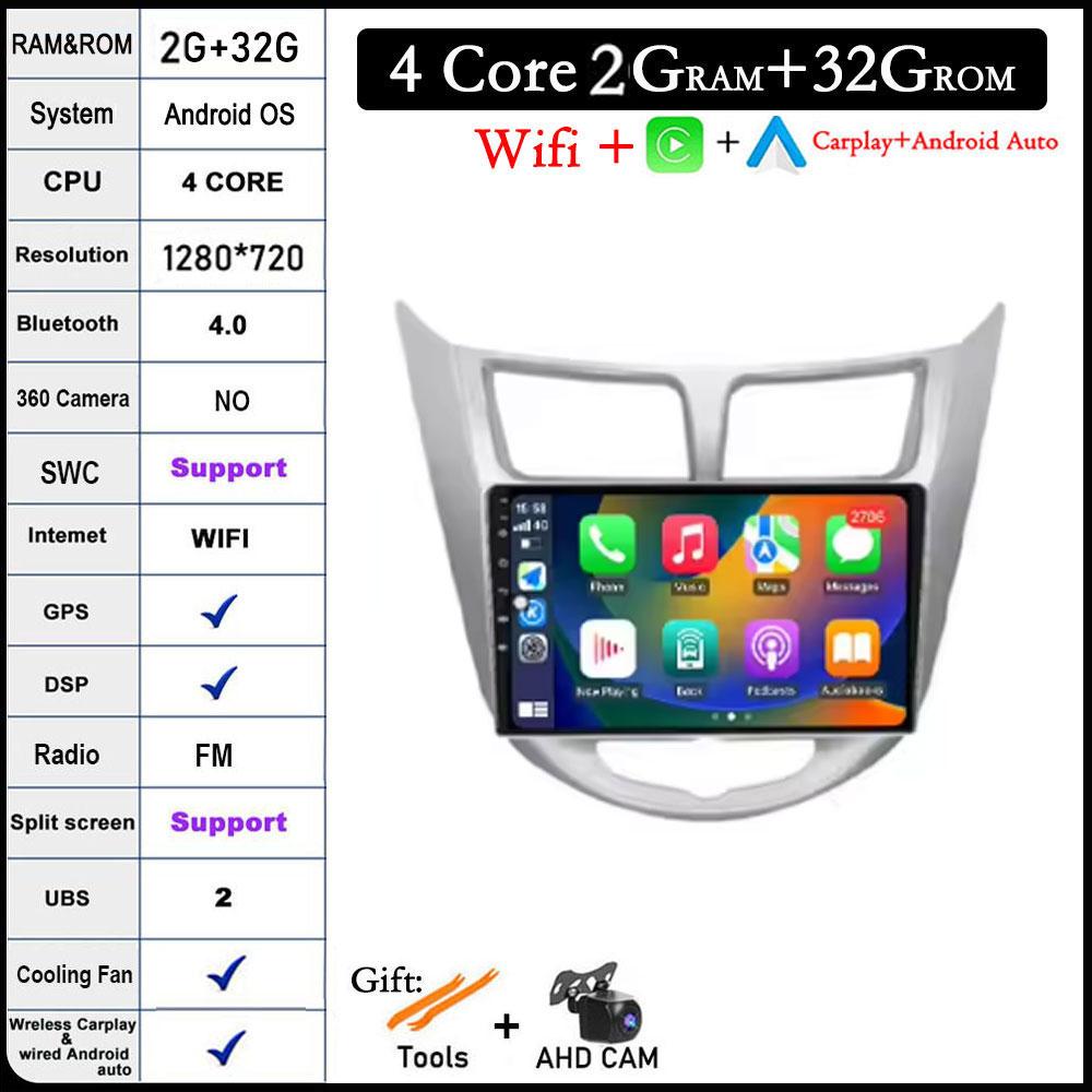 9 Lnch For Hyundai Solaris 2010 -2016 2.5D Touch Screen Car Radio Video Multimedia Navigation GPS IPS 4G Wifi Stereo Auto