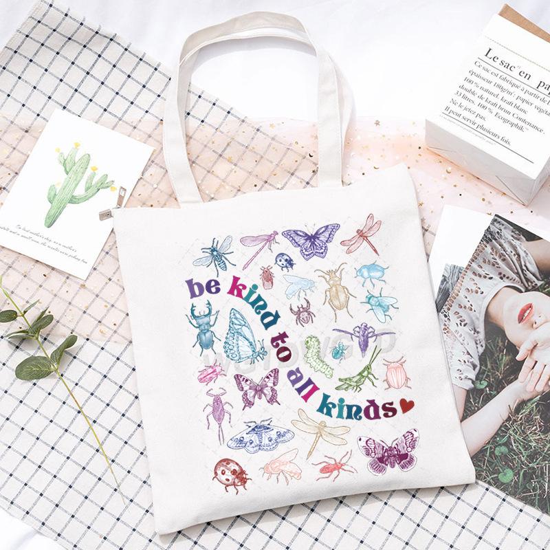 Insect Printed Casual Shoulder Bag Daily Versatile Large Capacity Canvas Bag 2025 New