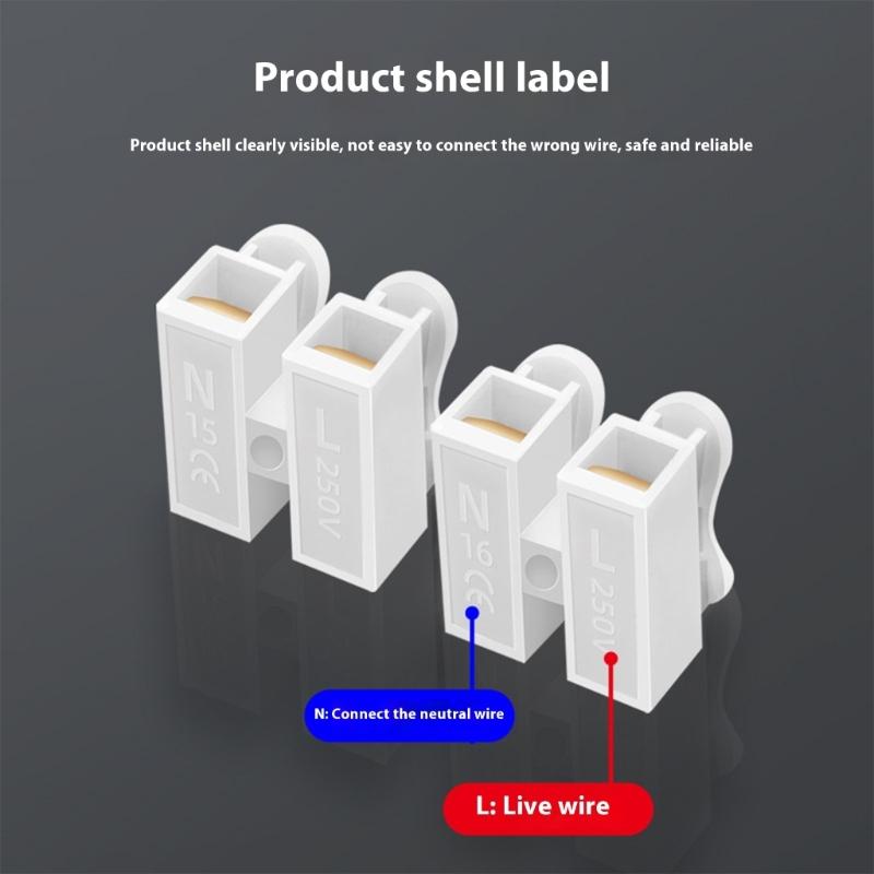 5A 2 In 2 Out Quick Connect Spring Wire Terminals Block for Secure Wiring In Tight Space