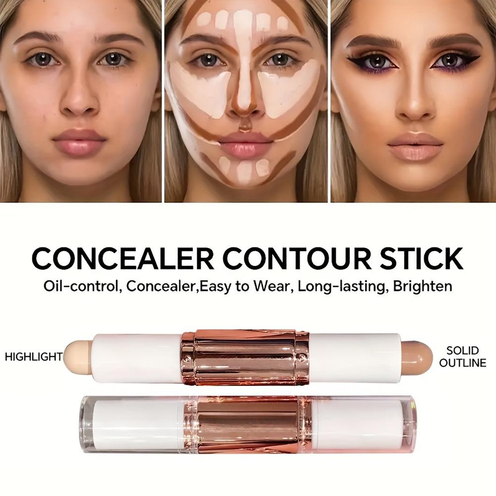 Stick contour à double extrémité pour le contour du nez, l'ombrage, la mise en valeur et l'amélioration du maquillage
