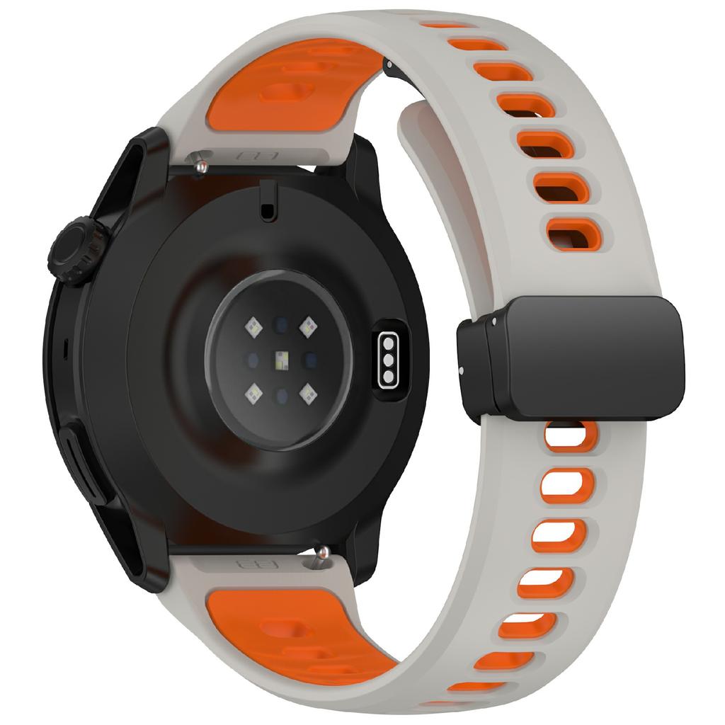 22mm Magnetic Buckle Dual Color Silicone Strap for Coros Pace 4/3/Apex 4 42mm/Apex 2 Pro/Apex Pro/Apex 46mm Quick Release Watch Band