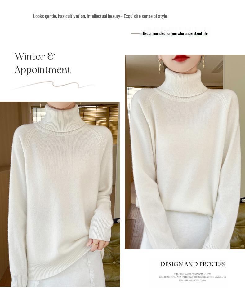 New Women's Casual Autumn/Winter High Neck Velvet Knit Sweater - Solid Color Short Pullover