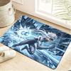 Bath Mat 1pc, Spiderman Logo, MARVEL Flannel Rectangular Mat, Bathroom Non-Slip Entrance Mat, Fun Door Decoration Mat, Home De