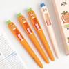 4PCS Confused Carrot Carrot Shaped Gel Pen 0.5mm Retractable Tongue Refill Funny and Fun Decompression Pen School Stationery