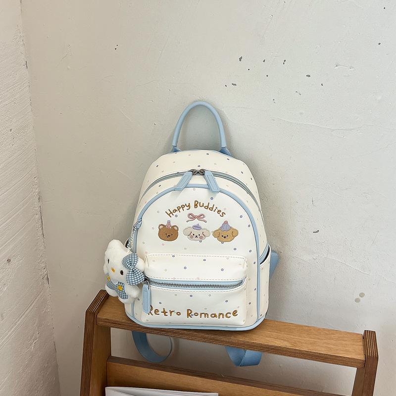 Schoolbag Sweet Cartoon Love Printed Backpack Korean Niche Design Cat Backpack Large Capacity Leisure Travel Bag