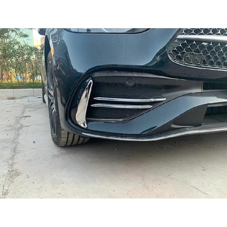 For Mercedes-Benz C-Class W206 C180 C200 C300   Car Accessories ABS Chrome Front Fog Light Lamp Cover Trim Molding Bezel