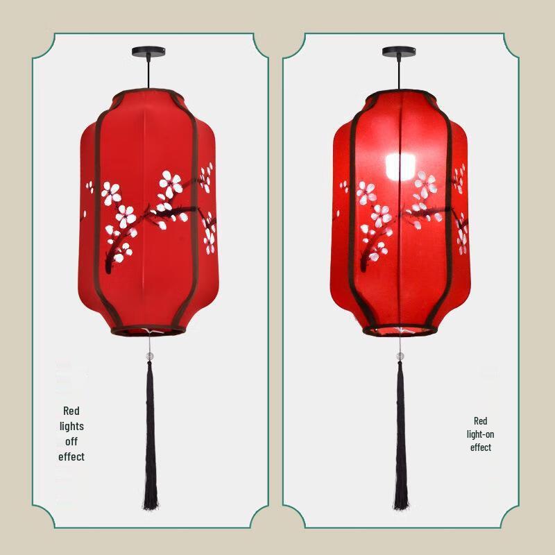Chinese Hand-painted Fabric Vase Pendant Lamp