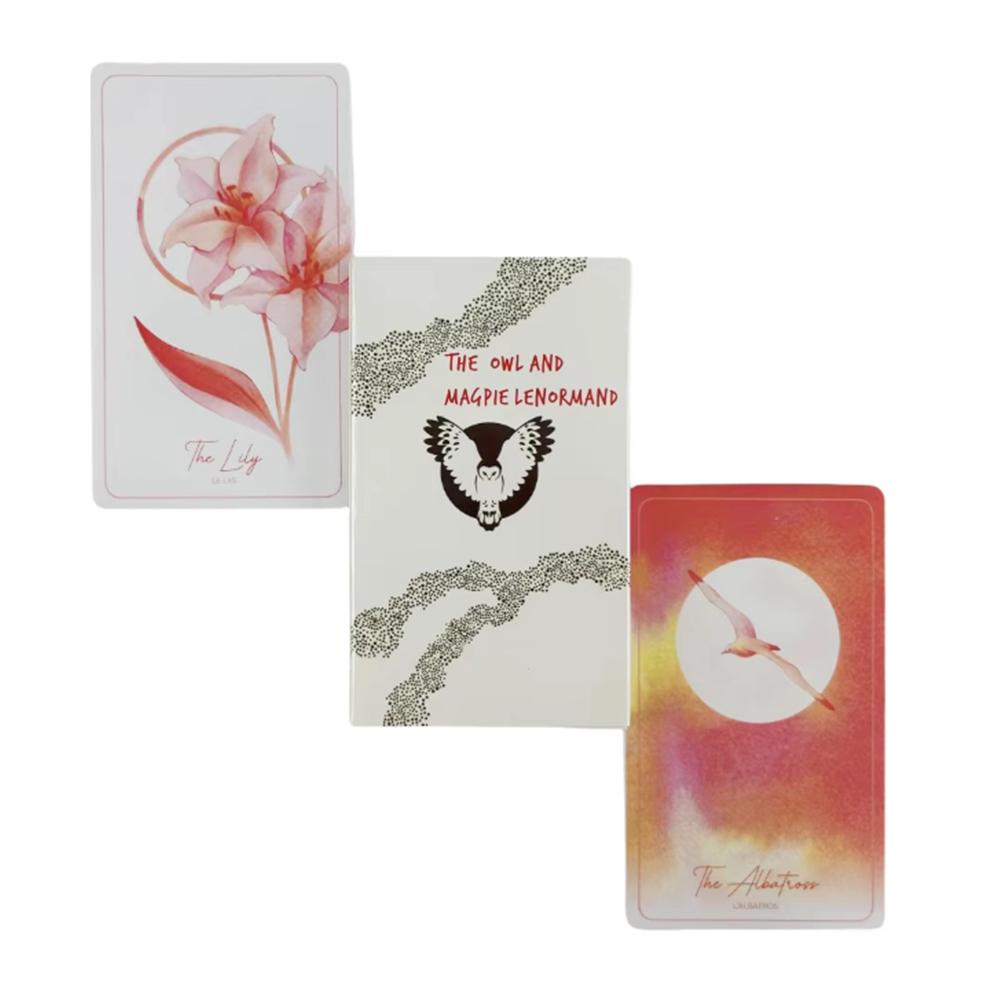 Hot sales The owl and magpie lenormand Oracle Card Fate Divination Prophecy Card Family Party Game Tarot Card Deck