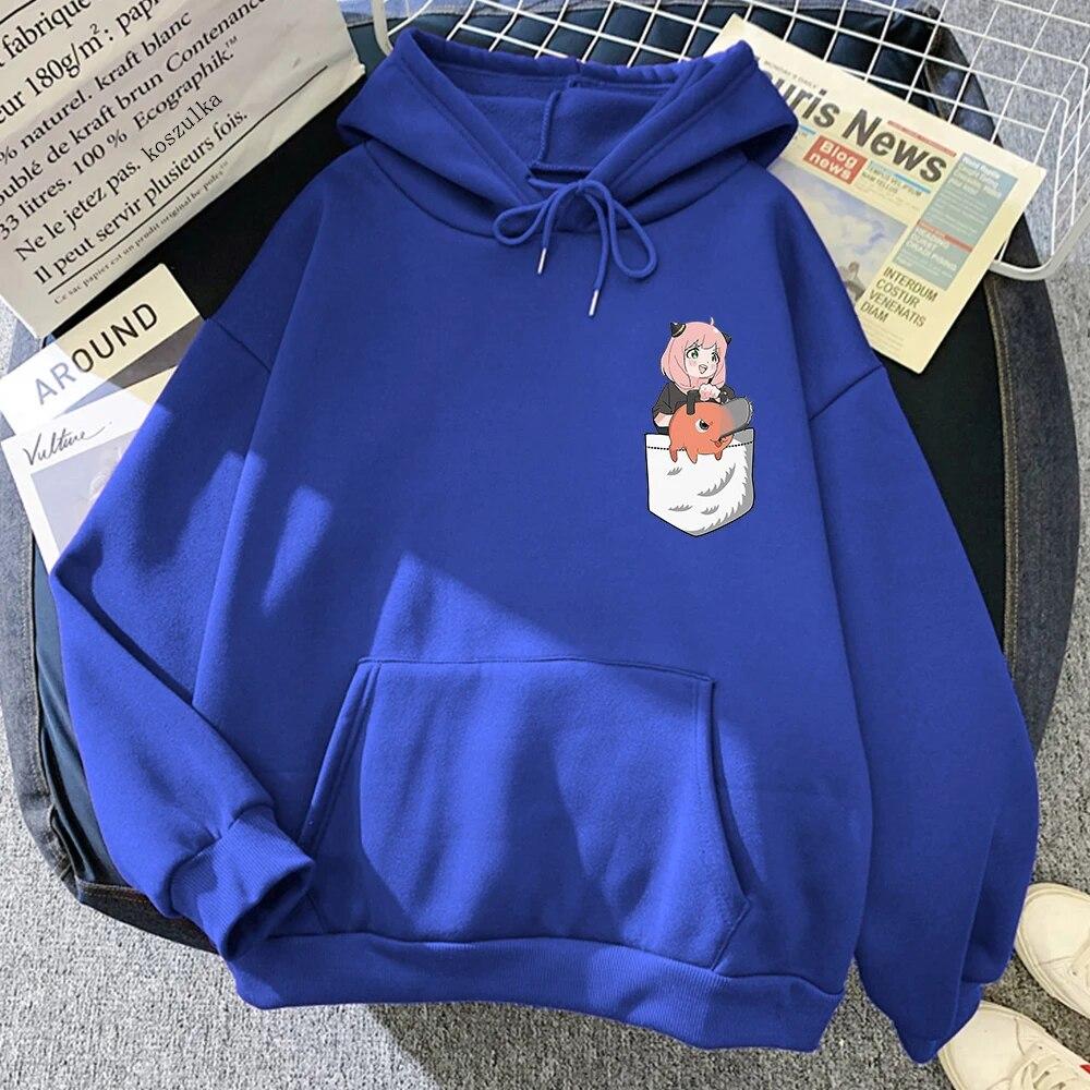 Cute Anya and Pochita Classic Hoodie Hoodies Winter Anime SPY X FAMILY Women Spring/Autumn Unisex Sweatshirt Harajuku Sudaderas Unisex