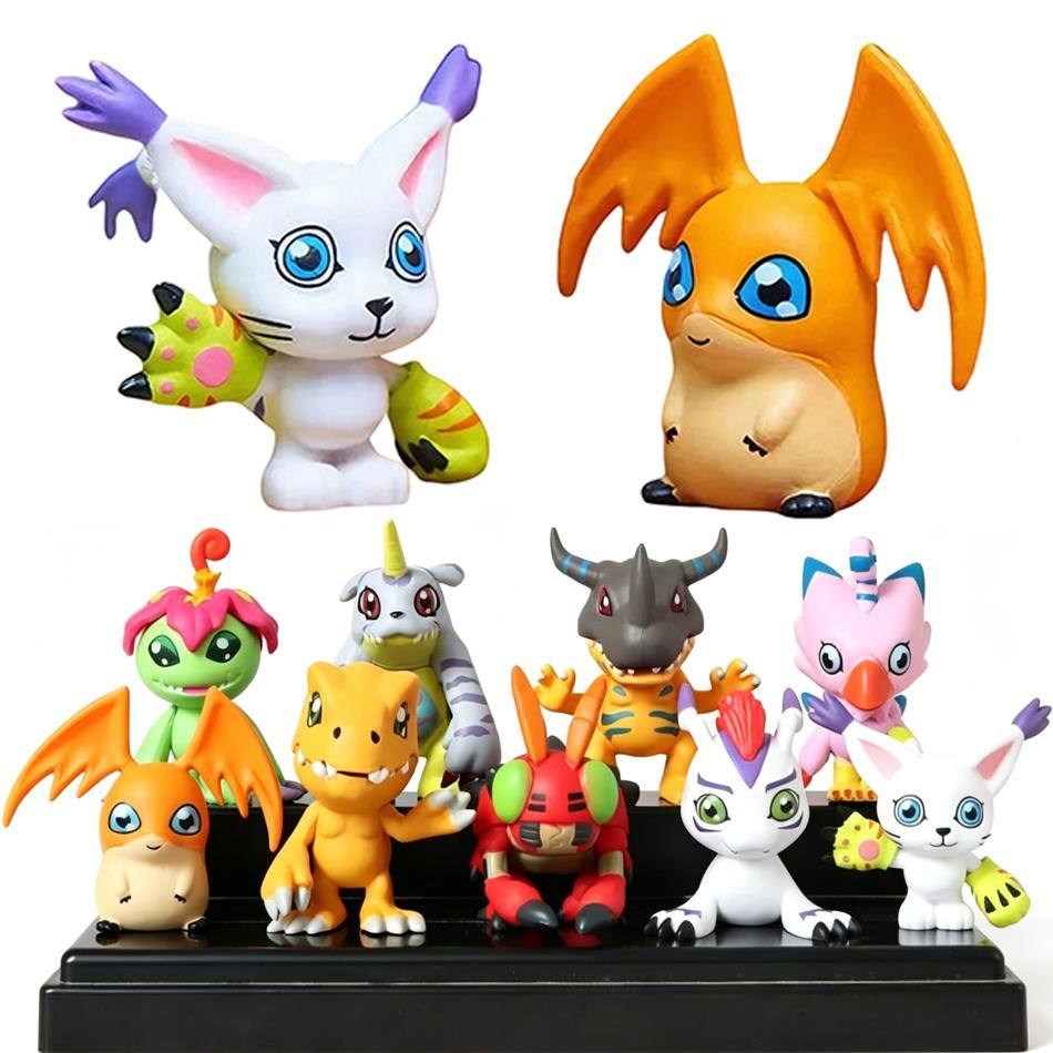 Discover Intime 9Pcs/Set Digimon Adventure Anime Figure Model Pvc Collection Ornaments Statue Dolls Birthday Toy Gifts Fans Gifts