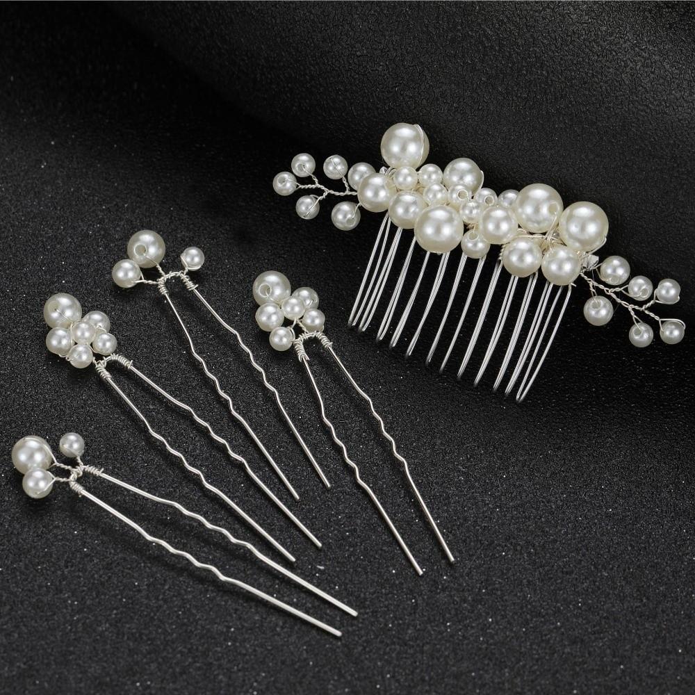 Silver Bride Hair Pins Gold Hair Fork Vintage Wedding Headwear Headpiece